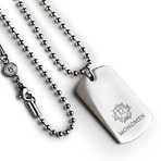 Steel Engraved Tag Necklace // Silver