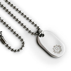 Steel Round Tag Necklace // Silver