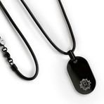 Silicone Round Tag Necklace // Black