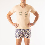 Negresco T-Shirt // Beige + Green (X-Small)