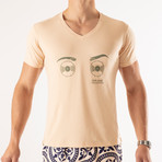 Negresco T-Shirt // Beige + Green (X-Small)