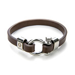 Leather Bracelet (Black + Silver)