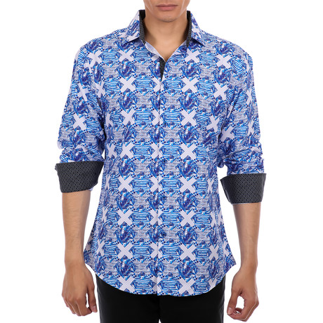 Francesco Long Sleeve Button Up Shirt // Blue (XS)