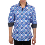Francesco Long Sleeve Button Up Shirt // Blue (M)