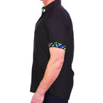 Galileo Soft Butter Short-Sleeve Dress Shirt // Black (3XL)