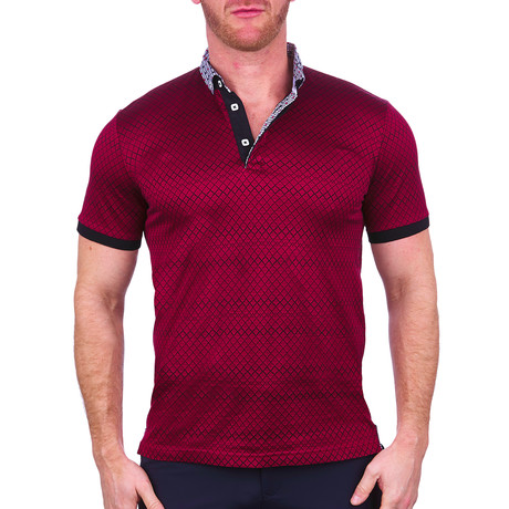 Polo Mozart Maille Short-Sleeve Dress Shirt // Red (M)