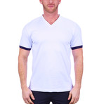 V-Neck Vivaldi Solid Dress Shirt // White (M)