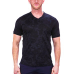 V-Neck Vivaldi Bat Dress Shirt // Black (S)