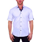 Galileo Square Short Sleeve Dress Shirt // White (L)