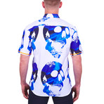 Skull Laugh Short-Sleeve Dress Shirt // White (L)