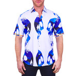 Skull Laugh Short-Sleeve Dress Shirt // White (M)