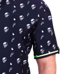 Skull Short-Sleeve Dress Shirt // Black (2XL)