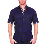 Galileo Flamingo Short Sleeve Dress Shirt // Blue (M)