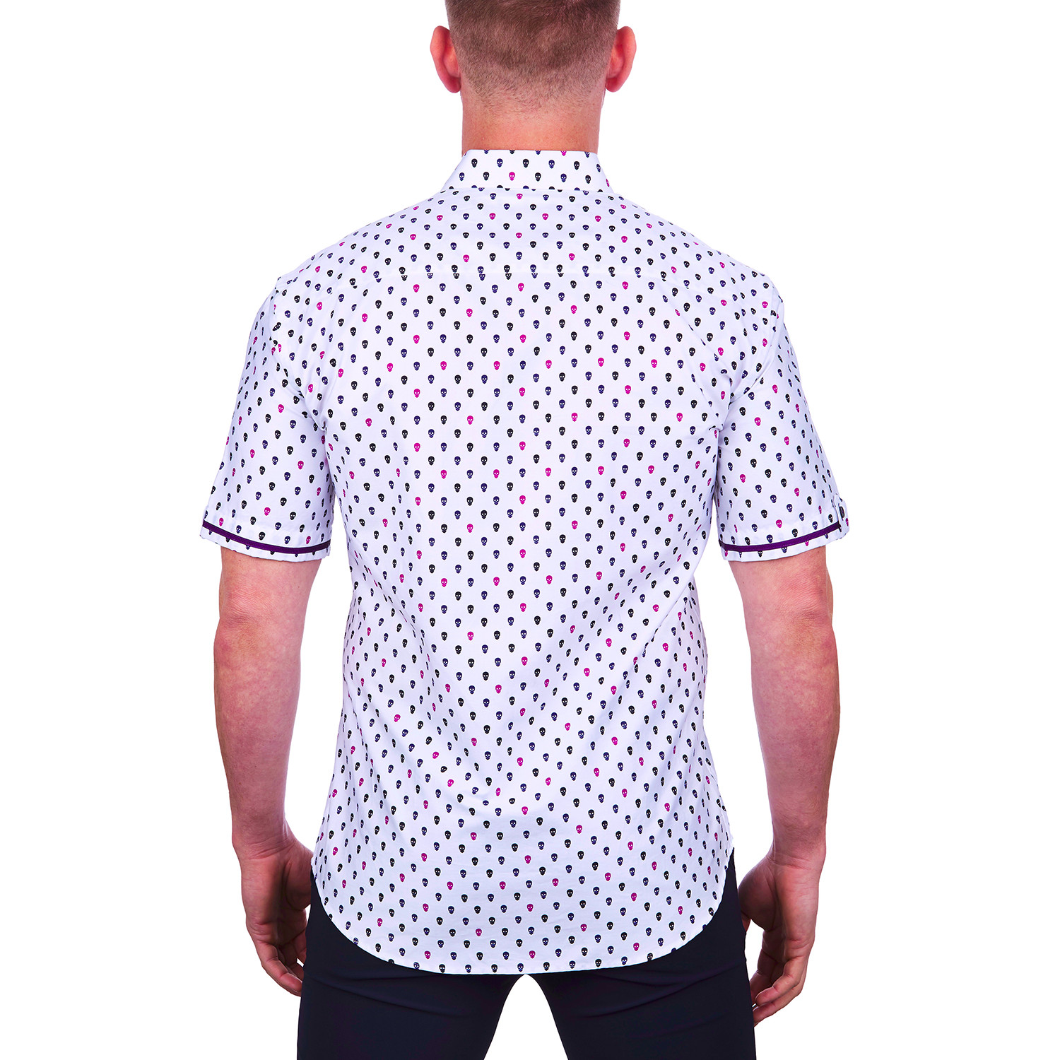Galileo Multi Skull Button Up Shirt // White (L) - Maceoo - Touch of Modern