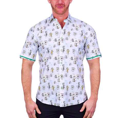 Pinacolato Short-Sleeve Dress Shirt // White (S)