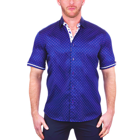 Line Group Short-Sleeve Dress Shirt // Blue (S)