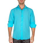 Fallon Button-Up Shirt // Turquoise (L)