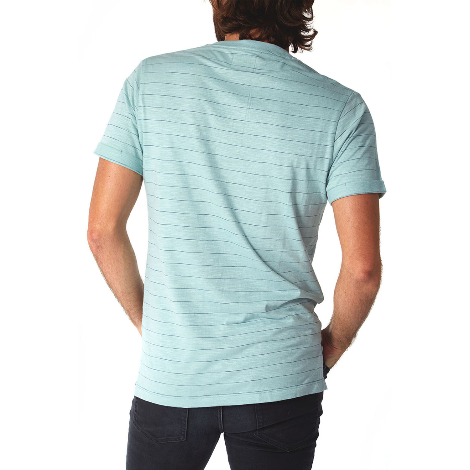 Wade Pinstripe Henley // Neptune Green (L) - PX Clothing - Touch of Modern