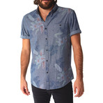 Rex Chambray Print Shirt // Blue (XL)