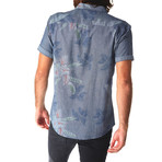Rex Chambray Print Shirt // Blue (2XL)