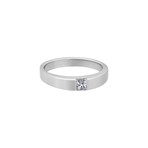 Cartier 18k White Gold Princess Cut Diamond Tank Ring // Ring Size: 4.75 // Pre-Owned