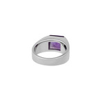 Cartier 18k White Gold Tank Amethyst Ring // Ring Size: 4.75 // Pre-Owned