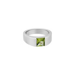 Cartier 18k White Gold Peridot Tank Ring // Ring Size: 4.75 // Pre-Owned