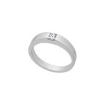 Cartier 18k White Gold Princess Cut Diamond Tank Ring // Ring Size: 4.75 // Pre-Owned