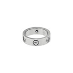 Cartier 18k White Gold 3 Diamond Love Ring // Ring Size: 5.5 // Pre-Owned