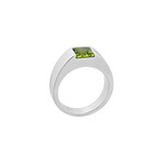 Cartier 18k White Gold Peridot Tank Ring // Ring Size: 4.75 // Pre-Owned