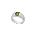 Cartier 18k White Gold Peridot Tank Ring // Ring Size: 4.75 // Pre-Owned