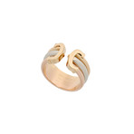 Cartier 18k Three-Tone Gold Double C Logo Ring // Ring Size: 6.25 // Pre-Owned