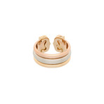 Cartier 18k Three-Tone Gold Double C Logo Ring // Ring Size: 6.25 // Pre-Owned