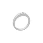 Cartier 18k White Gold Princess Cut Diamond Tank Ring // Ring Size: 4.75 // Pre-Owned