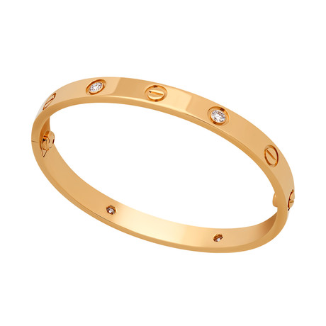 Cartier 18k Rose Gold 4 Diamond Love Bracelet // Pre-Owned