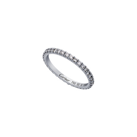 Cartier 18k White Gold Diamond Eternity Ring // Ring Size: 5.25 // Pre-Owned