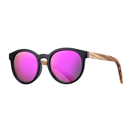 Andiz Polarized Sunglasses (Crystal Clear + Zebra Wood + Pink Mirror)