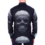 Fibonacci Skull Stitch Dress Shirt // Black (XL)