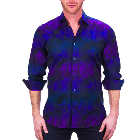 Fibonacci Shapes Dress Shirt // Black (3XL)