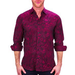 Fibonacci Paisley Dress Shirt // Red (3XL)