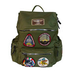 Nylon Backpack + Patches // Olive