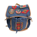 Canvas Backpack + Patches // Blue