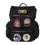 Nylon Backpack + Patches // Black