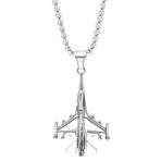 Fighter Jet Pendant // Silver