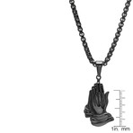 Prayer Hands Pendant // Black
