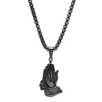 Prayer Hands Pendant // Black