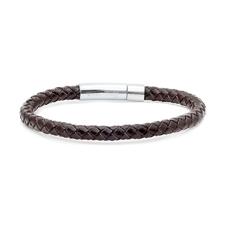 Bracelet // Brown Thin Braided Leather