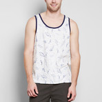 Fish Print Cotton Tank // Fish (2XL)