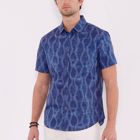 Short Sleeve Batik Shirt // Blue (S)