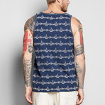 Boat Print Cotton Tank // Boat (2XL)